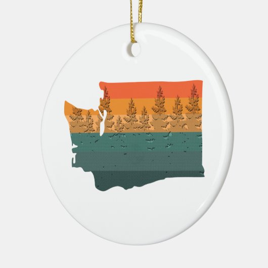 Washington State Tree Silhouette Keramisch Ornament (Links)