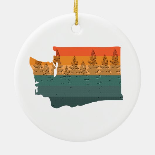 Washington State Tree Silhouette Keramisch Ornament (Achterkant)