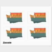 Washington State Tree Silhouette Rechthoekige Sticker (Vel)