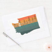 Washington State Tree Silhouette Rechthoekige Sticker (Envelop)