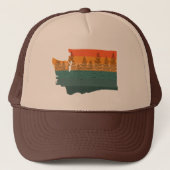 Washington State Tree Silhouette Trucker Pet (Voorkant)