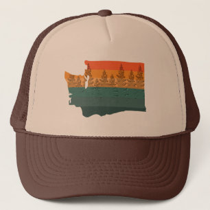 Washington State Tree Silhouette Trucker Pet
