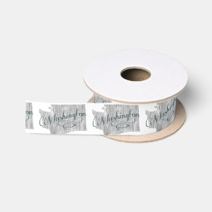 Washington State Typografie Satijnen Lint