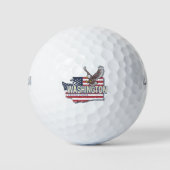 Washington State Verenigde Staten Kaart USA Souven Golfballen (Voorkant)