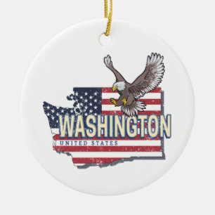 Washington State Verenigde Staten Kaart USA Souven Keramisch Ornament