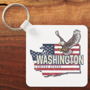 Washington State Verenigde Staten Kaart USA Souven Sleutelhanger