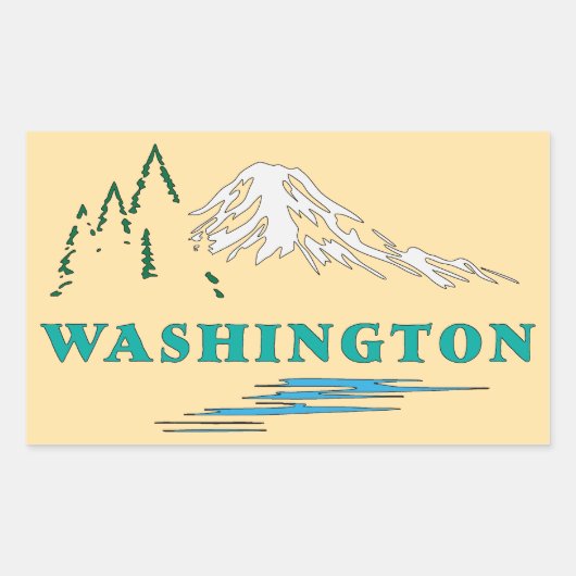 Washington State Verenigde Staten van Amerika Rechthoekige Sticker (Voorkant)
