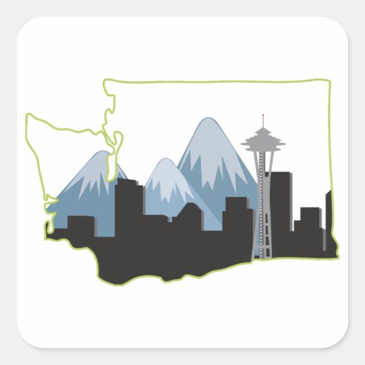 Washington State Vierkante Sticker (Voorkant)