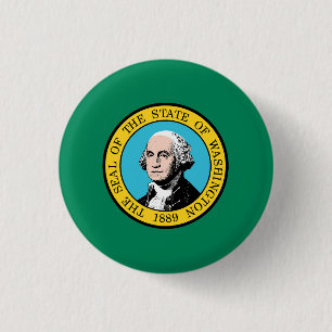 Washington State Vlag Verenigde Staten Ronde Button 3,2 Cm
