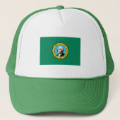 Washington State Vlag Verenigde Staten Trucker Pet (Voorkant)