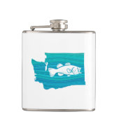 Washington State Wave Gevist Heupfles (Voorkant)