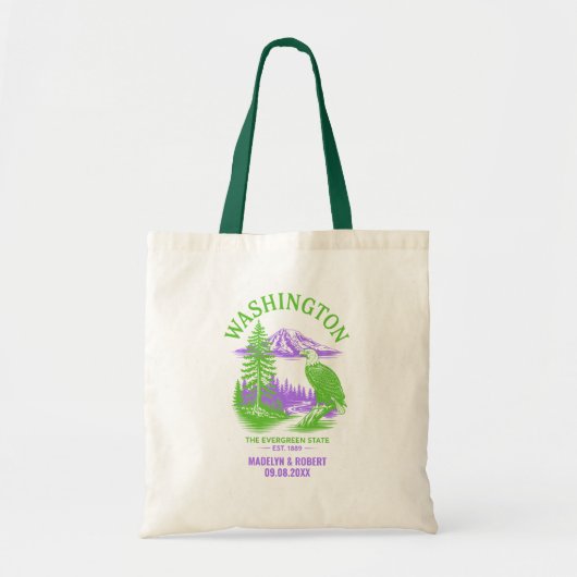 Washington State Wedding Welkom Tas, State Love Tote Bag (Voorkant)