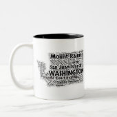 Washington State Word Cloud Tweekleurige Koffiemok (Links)