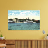Washington Steamer bij Wolfeboro Wharf Canvas Afdruk (Insitu (Woonkamer))
