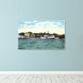 Washington Steamer bij Wolfeboro Wharf Canvas Afdruk (Insitu (Houten vloer))