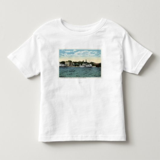 Washington Steamer bij Wolfeboro Wharf Kinder Shirts (Voorkant)