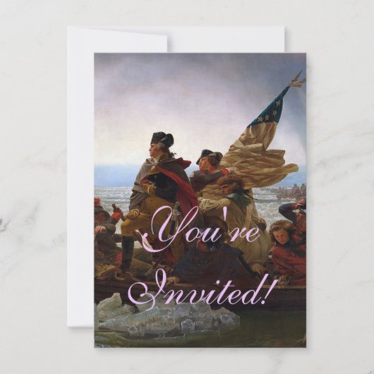 Washington steekt de Delaware over kunst Kaart (Voorkant)