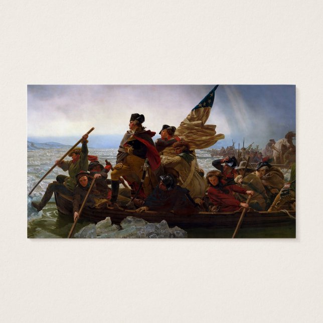 Washington steekt de Delaware over kunst Visitekaartjes (Achterkant)