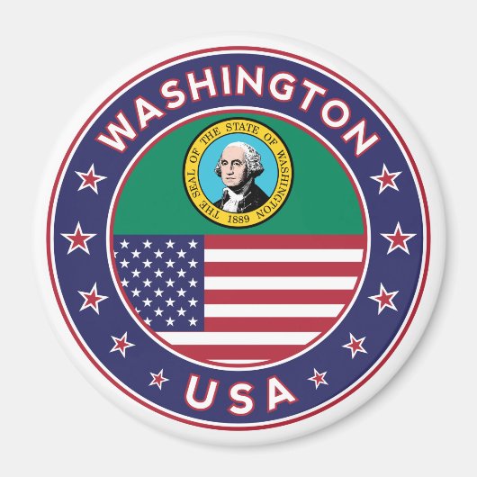 Washington sticker, telefooncel, canvas tas magneet (Voorkant)