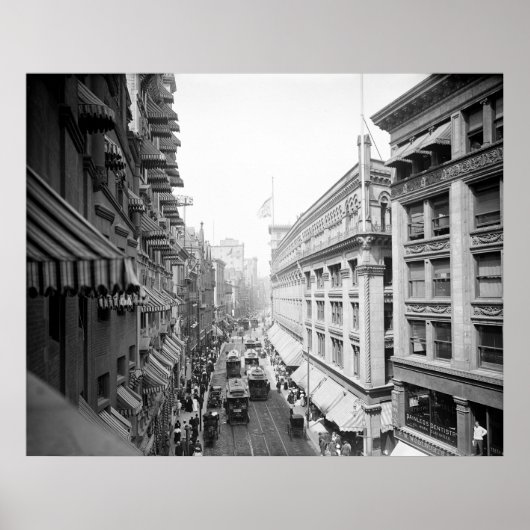 Washington Street, Boston, Massachusetts: 1906 Poster (Voorkant)
