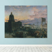  Washington Street Indianapolis in Dusk Canvas Afdruk (Insitu (Houten vloer))