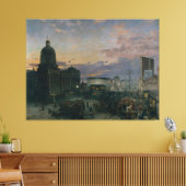  Washington Street Indianapolis in Dusk Canvas Afdruk (Insitu (Woonkamer))