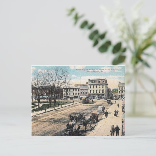 Washington Street, Morristown NJ,  Briefkaart (Staand voorkant)