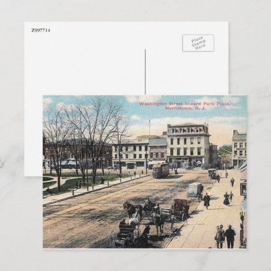 Washington Street, Morristown NJ,  Briefkaart (Voorkant / Achterkant)