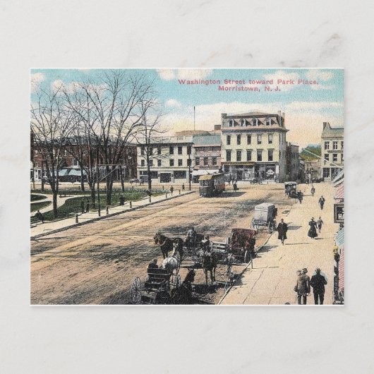 Washington Street, Morristown NJ,  Briefkaart (Voorkant)