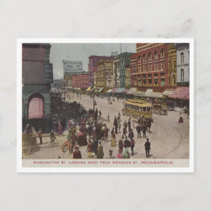 Washington Street Scene, Indianapolis Briefkaart