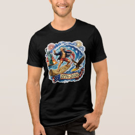 Washington surft op 4 juli-strand Tri-Blend shirt