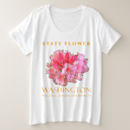 Washington Territory Flower De Pacifische Rhododen Grote Maat T-shirt