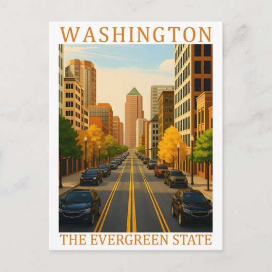 Washington the Evergreen State USA Travel Place Briefkaart (Voorkant)