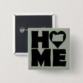 Washington Thuis Hart Staat Knop Speld Vierkante Button 5,1 Cm (Voorkant /achterkant)