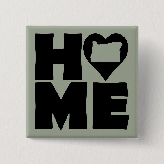 Washington Thuis Hart Staat Knop Speld Vierkante Button 5,1 Cm (Voorkant)