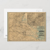 Washington to Richmond Civil War Map (1864) Briefkaart (Voorkant / Achterkant)