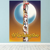 Washington Totem Pole Canvas Afdruk (Insitu (Houten vloer))