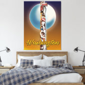 Washington Totem Pole Canvas Afdruk (Insitu (Slaapkamer))
