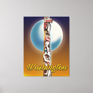 Washington Totem Pole Canvas Afdruk