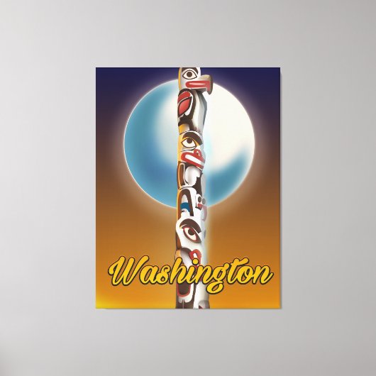 Washington Totem Pole Canvas Afdruk (Voorkant)