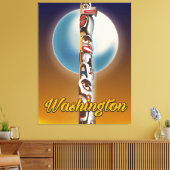 Washington Totem Pole Canvas Afdruk (Insitu (Woonkamer))