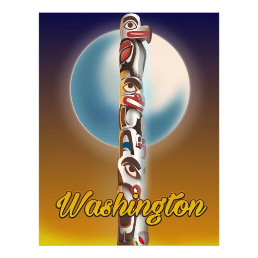 Washington Totem Pole Foto Afdruk (Voorkant)