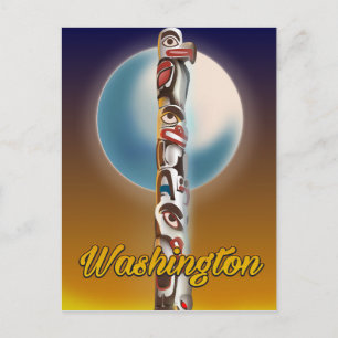 Washington Totempaal Briefkaart