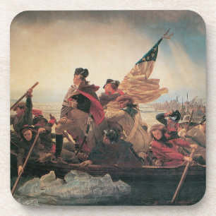 Washington trekt de Delaware over door Emanuel Leu Bier Onderzetter
