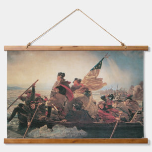 Washington trekt de Delaware over door Emanuel Leu Hangend Wandkleed
