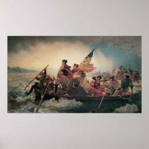 Washington trekt de Delaware over door Emanuel Leu Poster