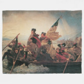 Washington trekt de Delaware over van Emanuel Leut Fleece Deken (Voorkant (Horizontaal))