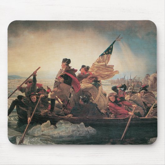 Washington trekt de Delaware over van Emanuel Leut Muismat (Voorkant)