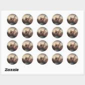 Washington trekt de Delaware over van Emanuel Leut Ronde Sticker (Vel)