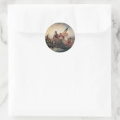 Washington trekt de Delaware over van Emanuel Leut Ronde Sticker (Tas)